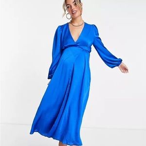Queen Bee Maternity Midi Wrap Dress